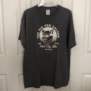 Gray "The Pig Pen Saloon" T-Shirt, Park City, UT
